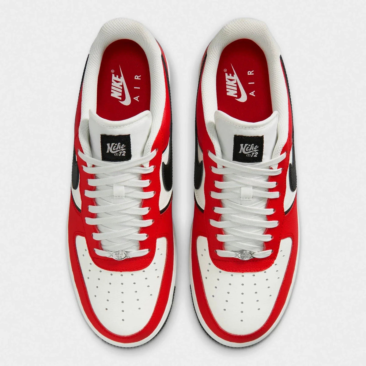 Men's Leather Court Sneakers - Red