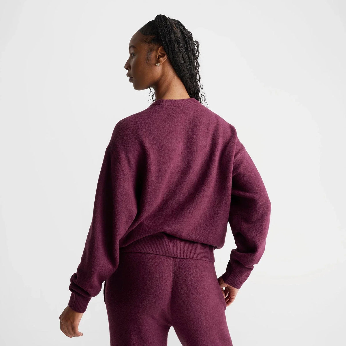 Women's Loose-Fit Wool-Blend Knit Sweater