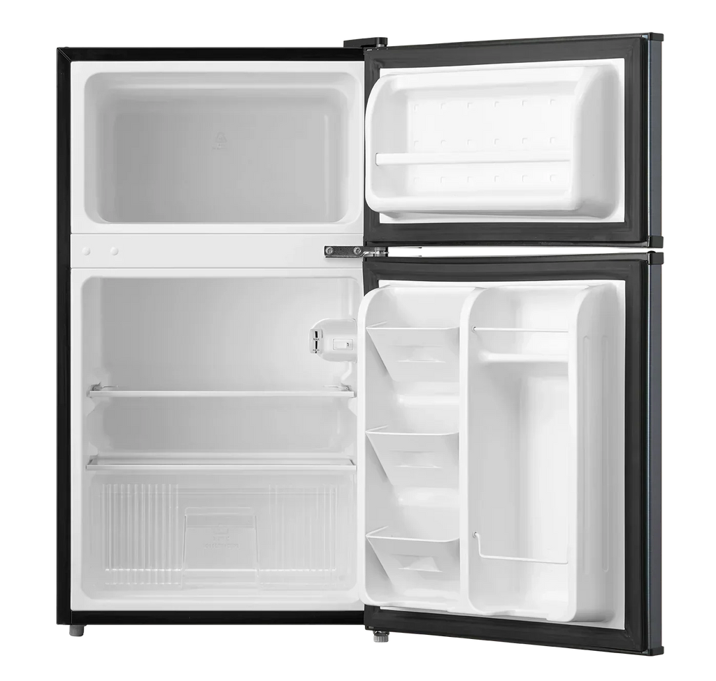Arctic King Two-Door Mini Fridge With Freezer, 3.2 Cu. Ft., Stainless Steel