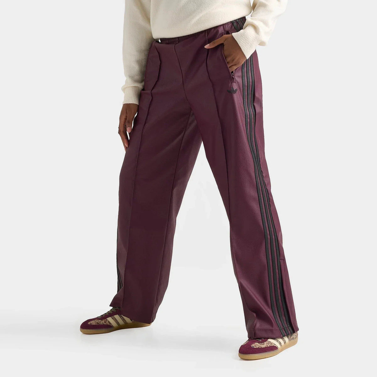 Women's Faux Leather Wide-Leg Pants