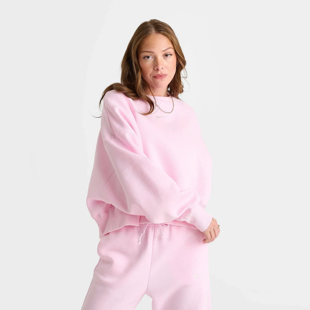 Women's Oversized Cotton-Blend Crewneck Sweatshirt