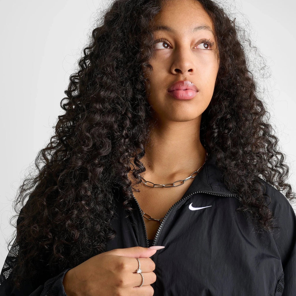 Women's Cropped Lace Full-Zip Track Jacket