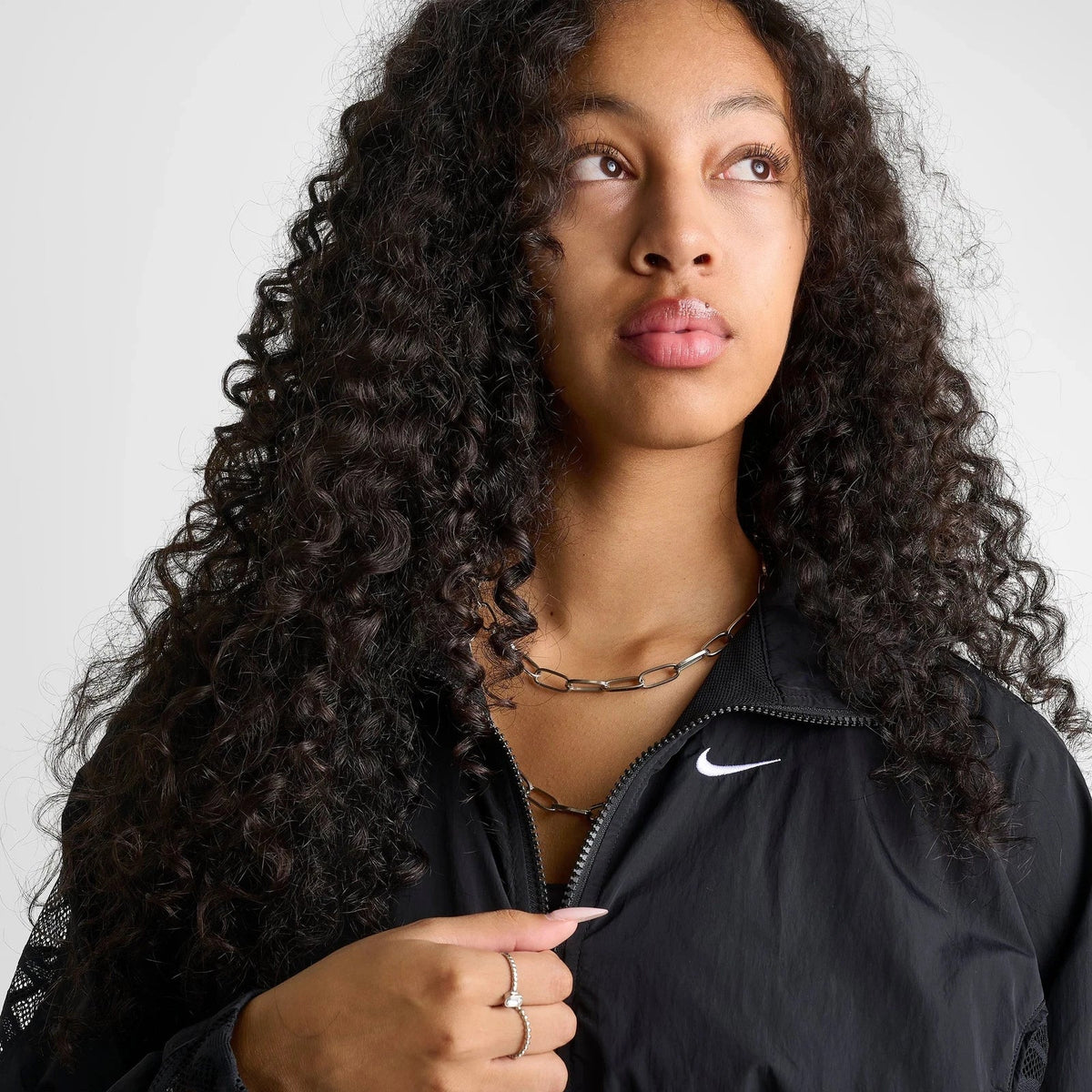 Women's Cropped Lace Full-Zip Track Jacket