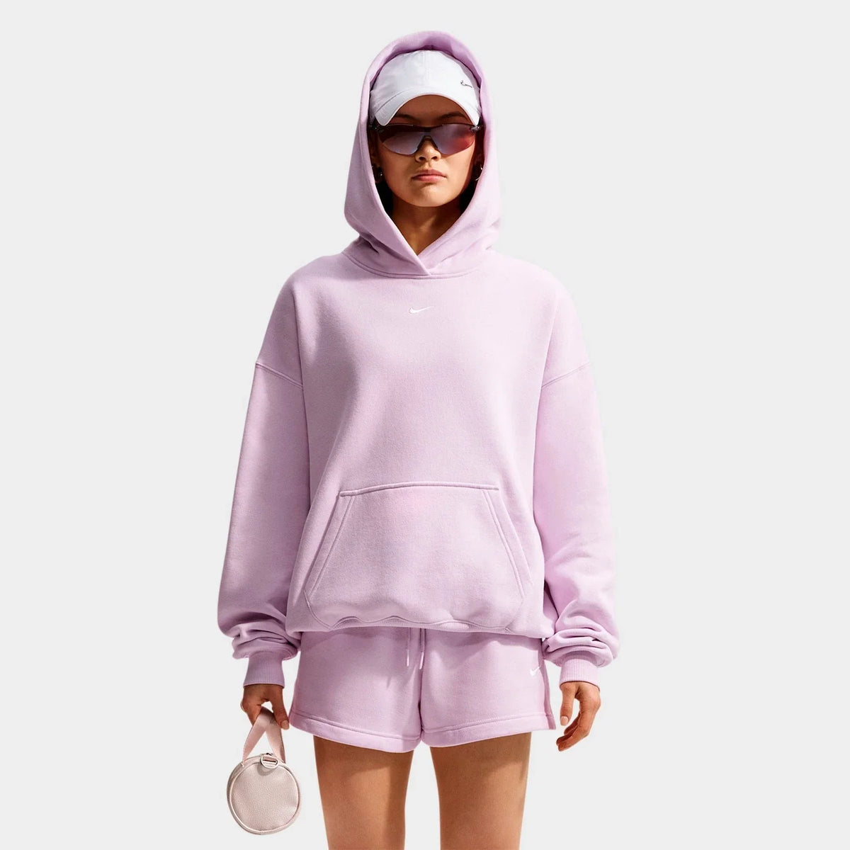 Women's Oversized Fleece Pullover Hoodie - Purple