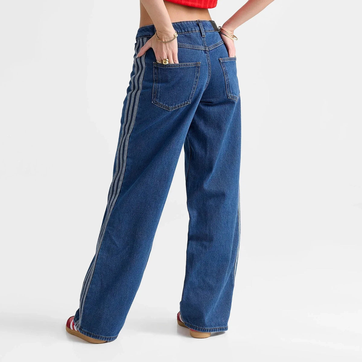 Women's Mid-Rise Denim Track Pants
