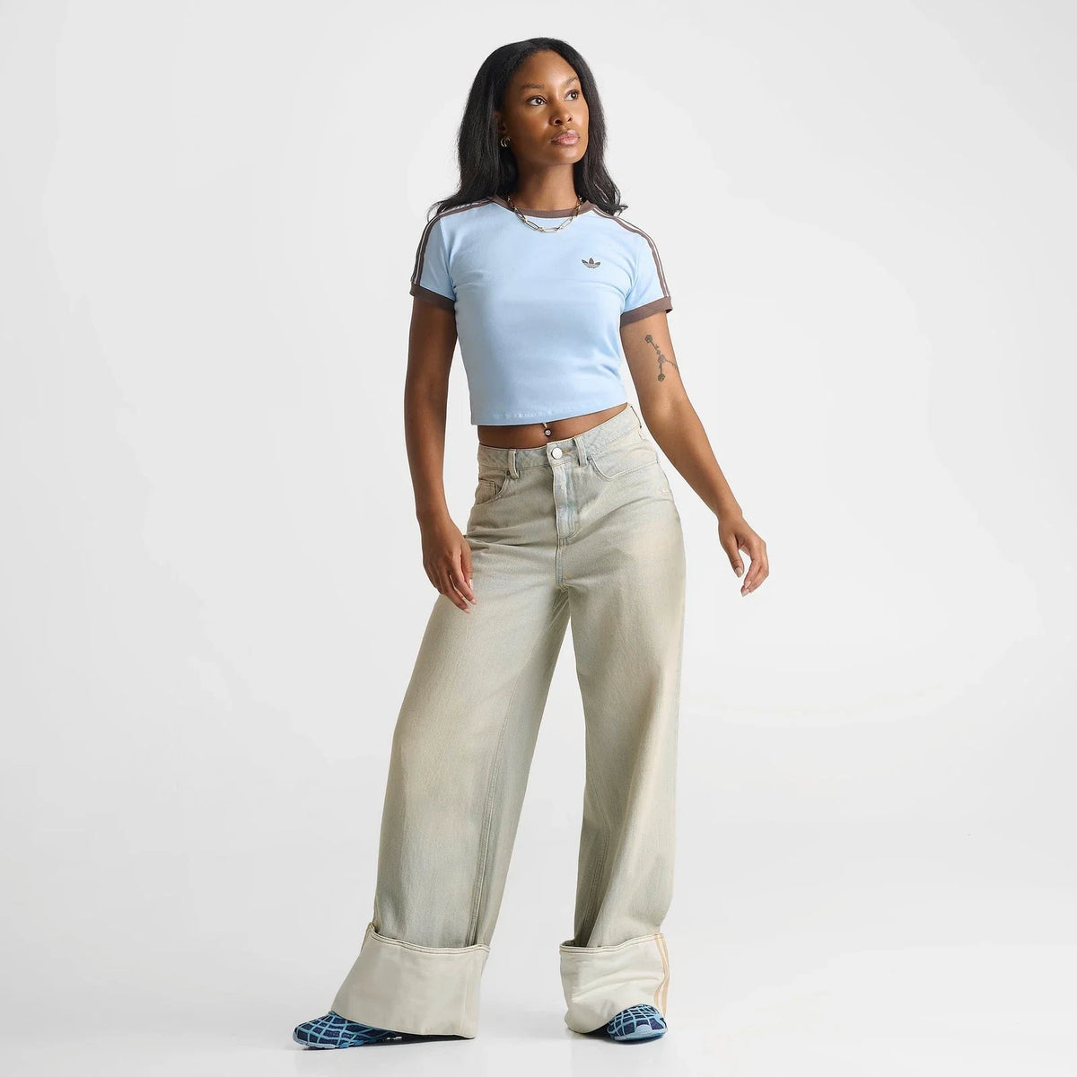Women's Cropped Short-Sleeve Cotton T-Shirt