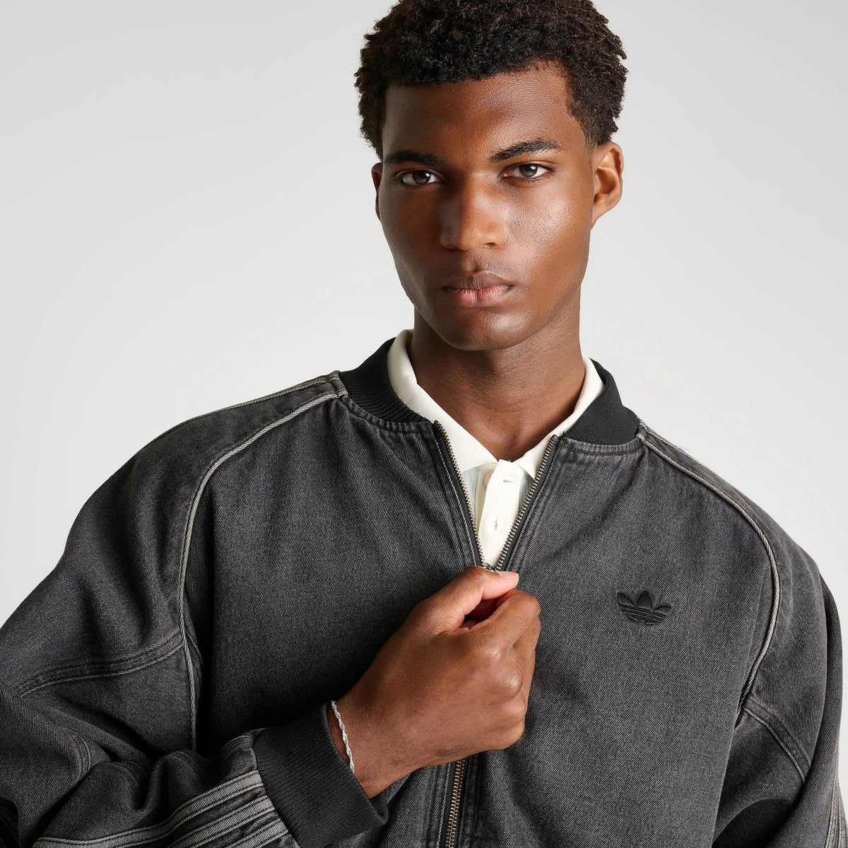 Men's Washed Denim Full-Zip Jacket