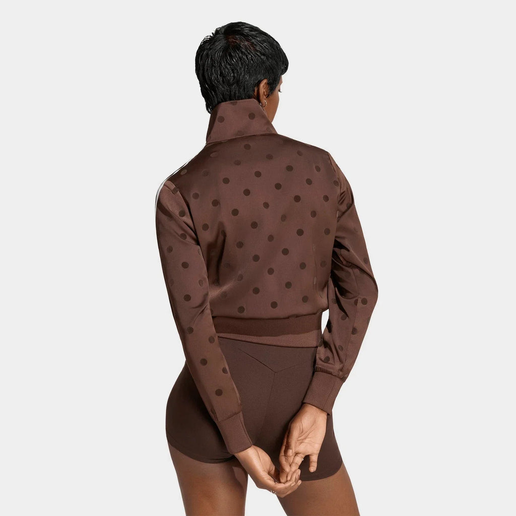Women's Polka Dot Satin Full-Zip Track Jacket