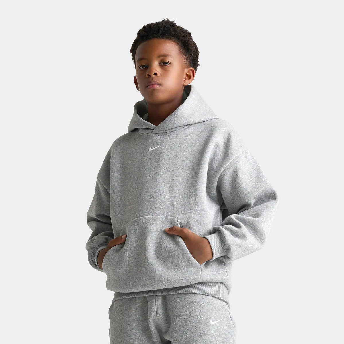 Big Kids' Loose Fit Fleece Pullover Hoodie - Gray