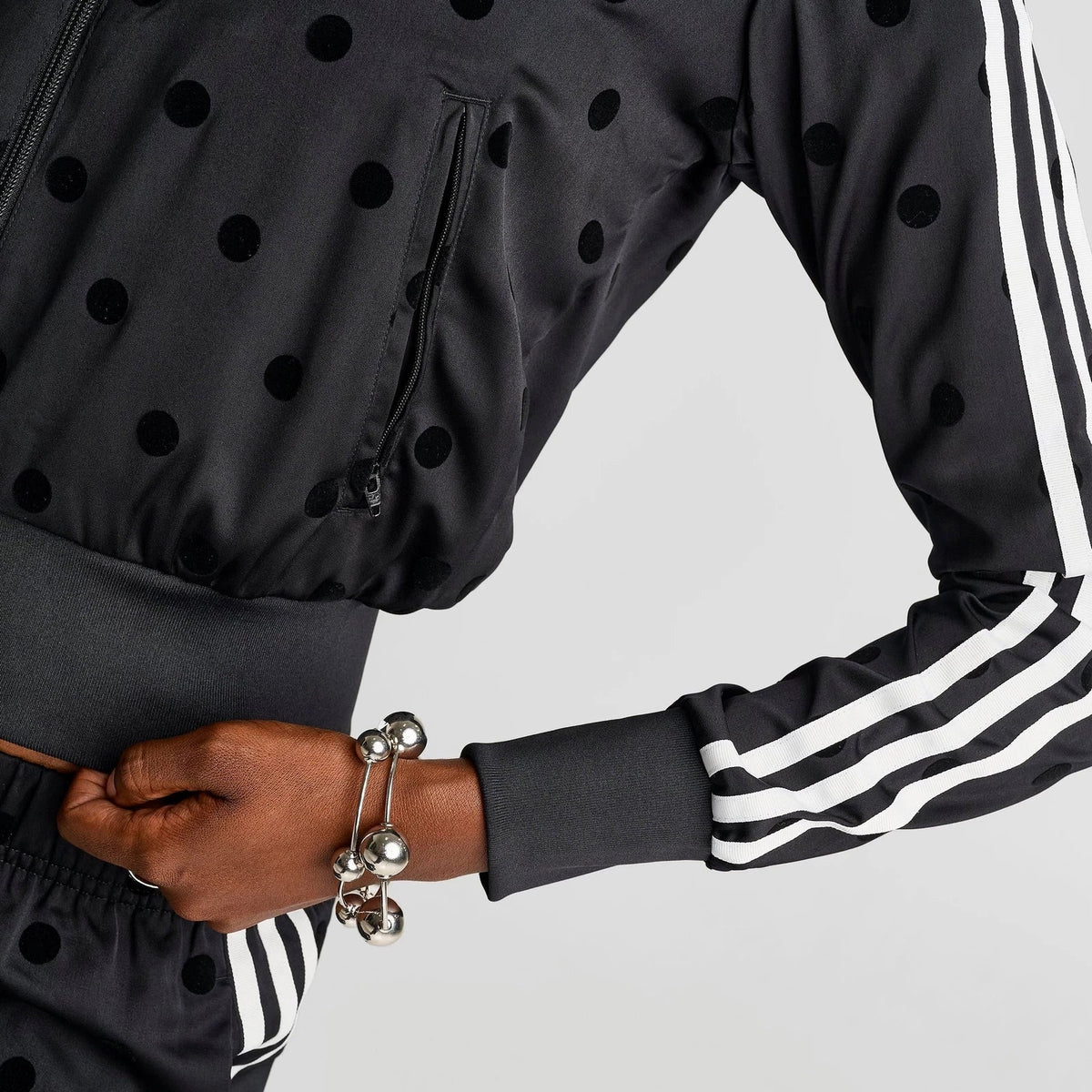Women's Polka Dot Satin Track Jacket