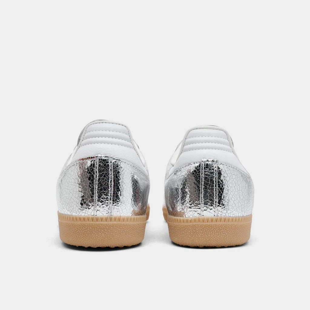 Women's Cracked Metallic Leather Sneakers
