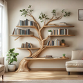 Driftwood Branch Floating Wall Shelf with Tree Design
