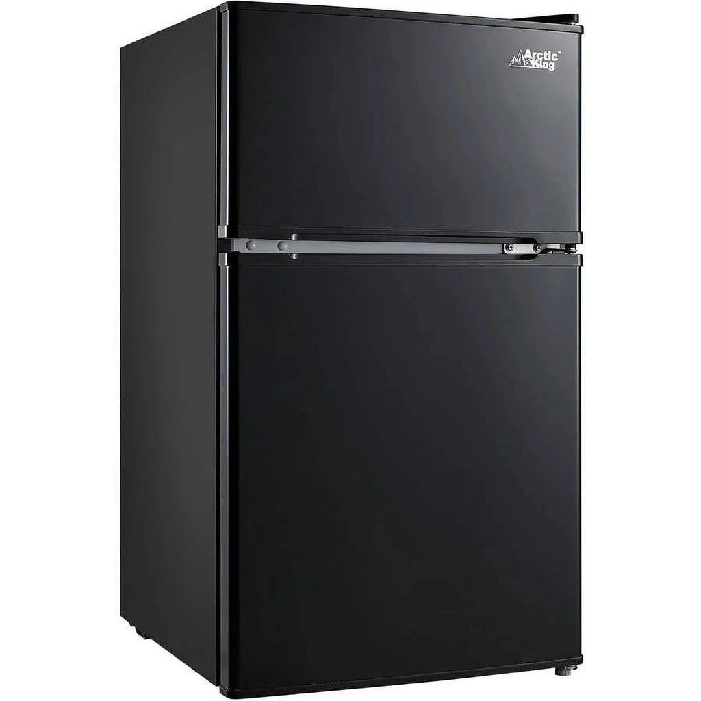 Arctic King Two-Door Mini Fridge With Freezer, 3.2 Cu. Ft., Stainless Steel