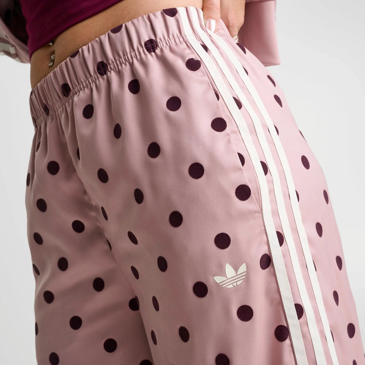 Women's Polka Dot Satin Wide-Leg Pants