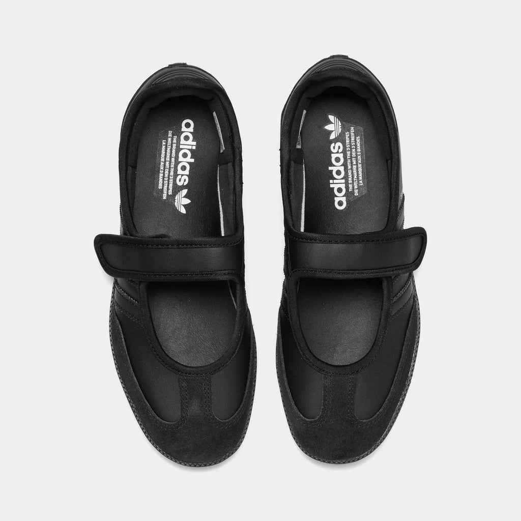 Women's Leather Mary Jane Sneakers - Black