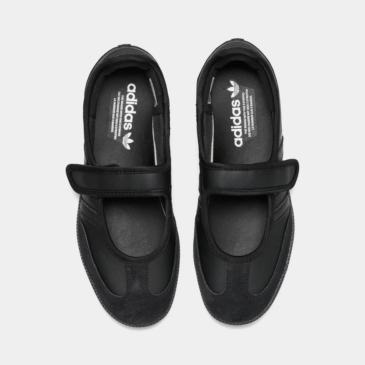 Women's Leather Mary Jane Sneakers - Black