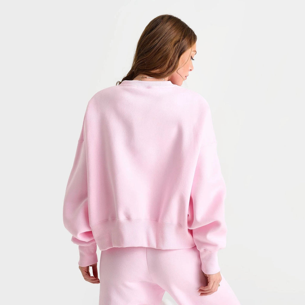Women's Oversized Cotton-Blend Crewneck Sweatshirt