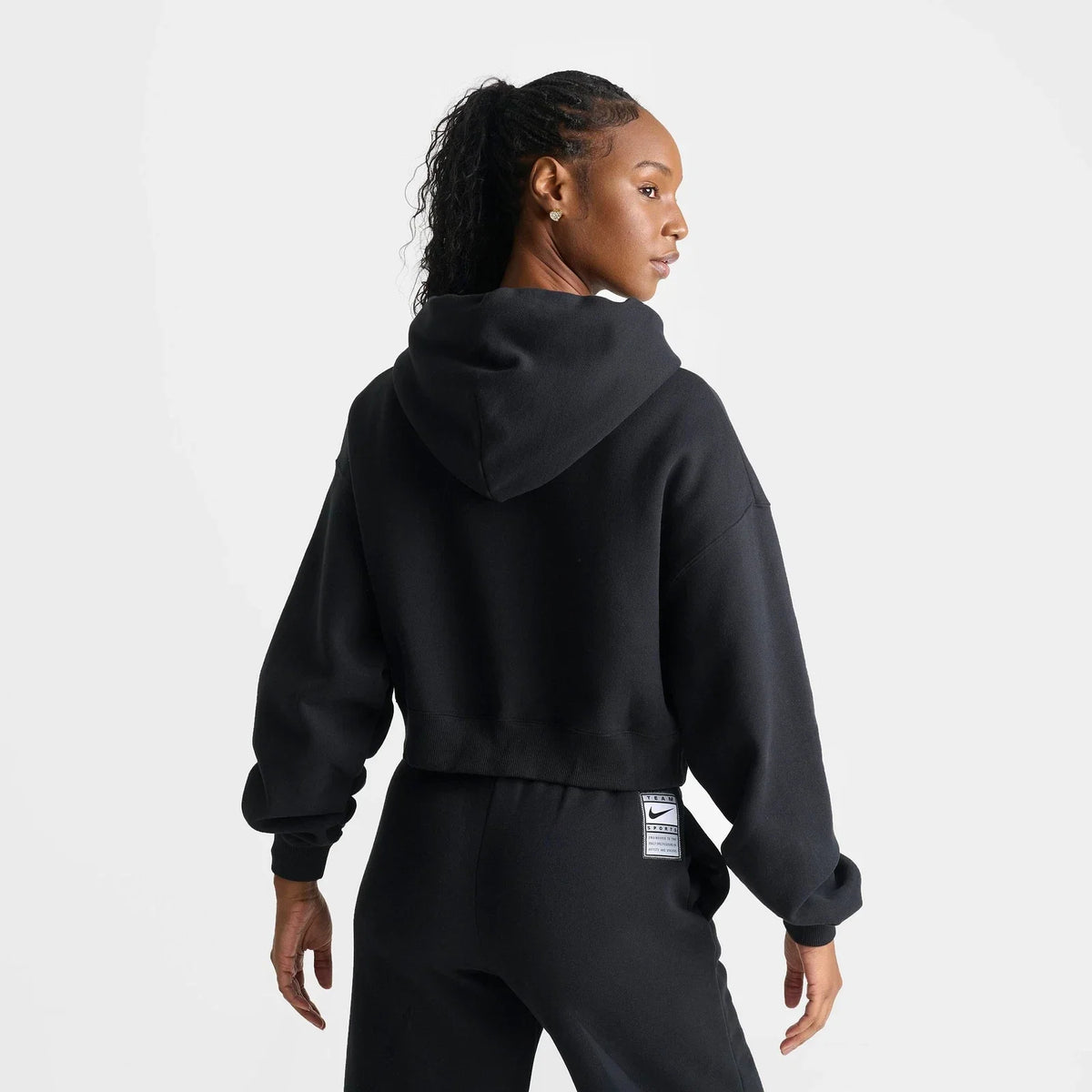 Women's Cropped Oversized Full-Zip Hoodie