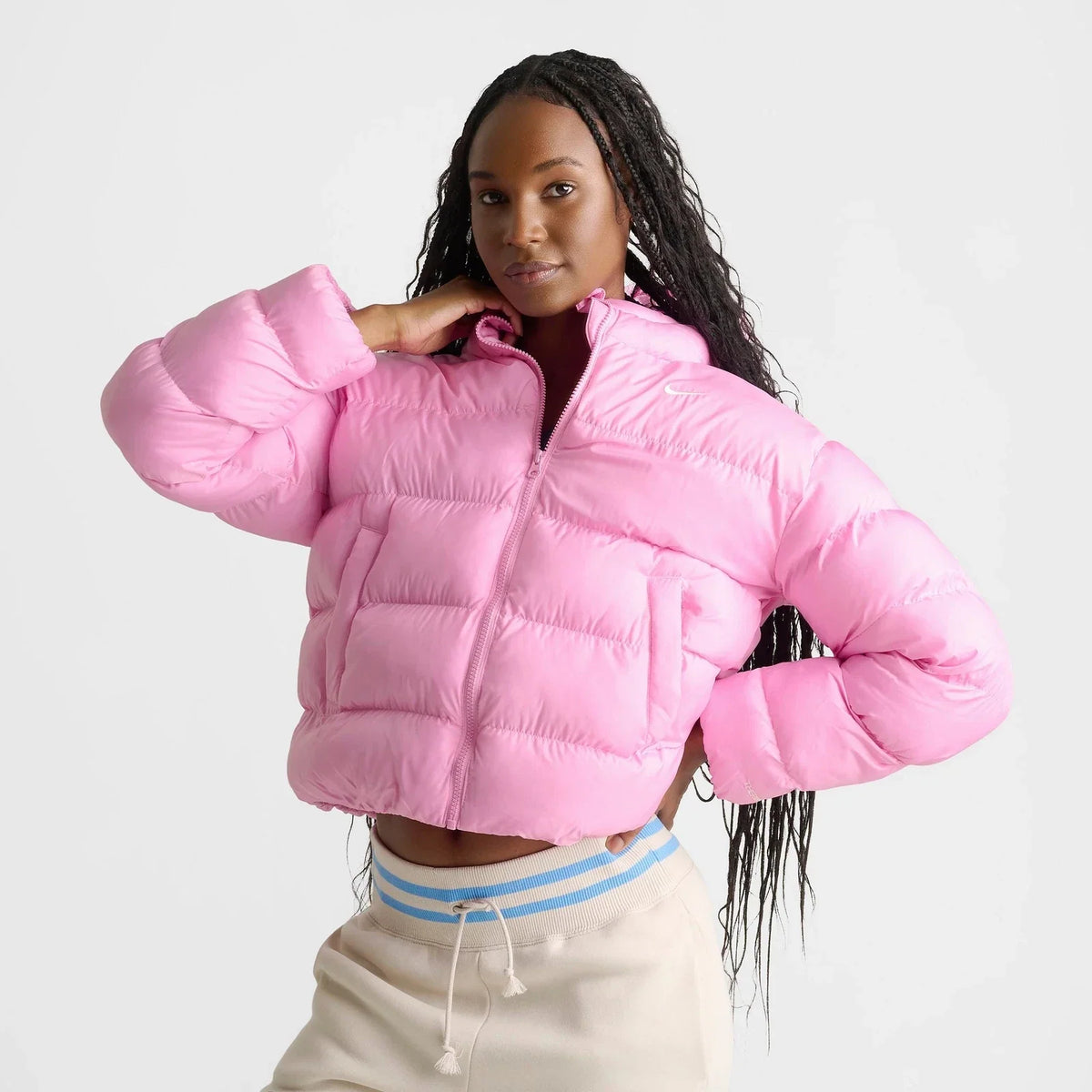 Women's Hooded Insulated Puffer Jacket - Red