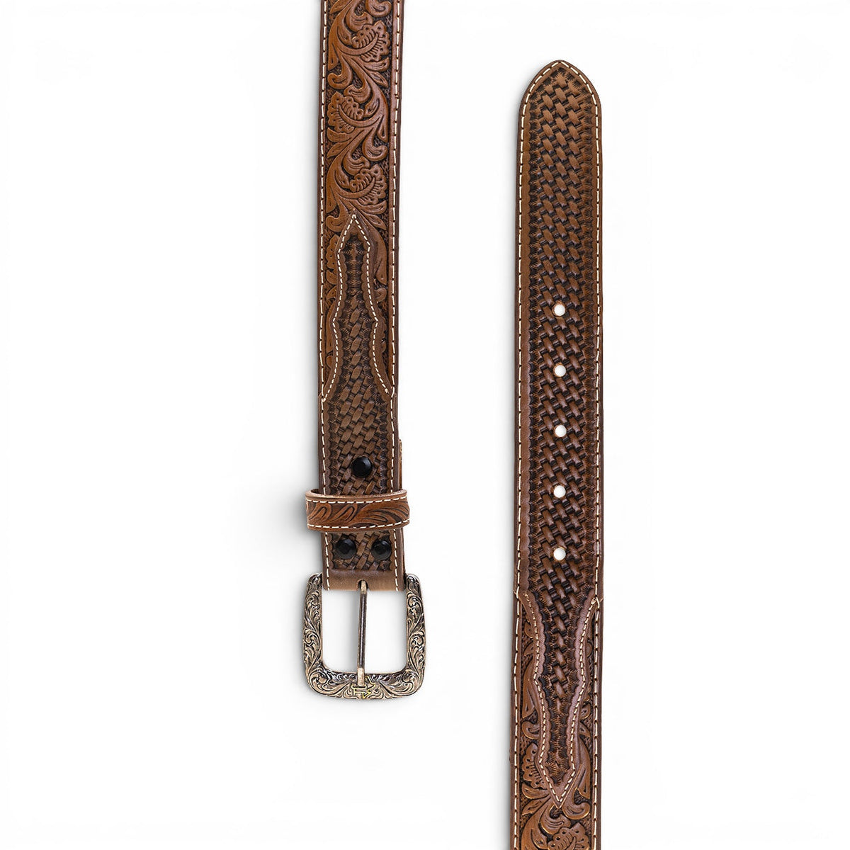 Tooled/Weave Tamrindo Belt