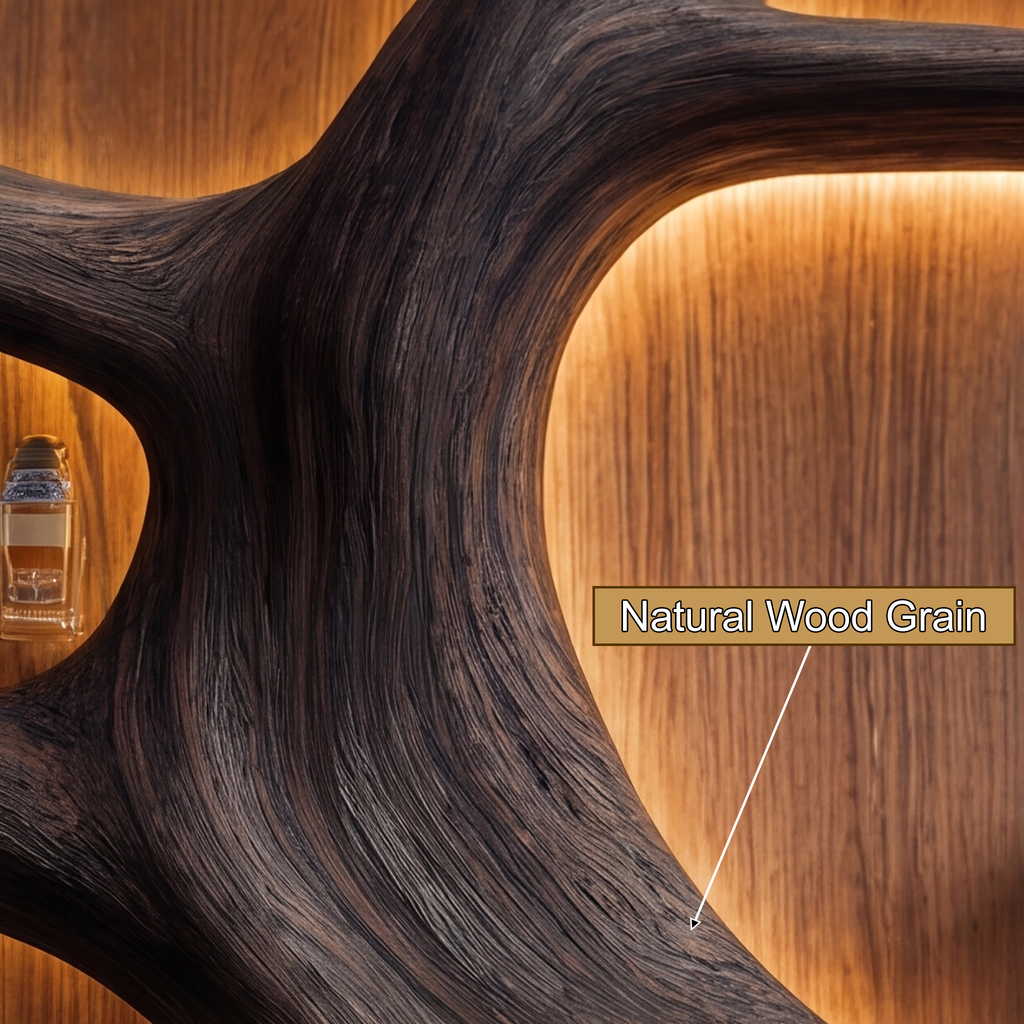 Solid Wood Tree Wine Rack with Integrated LED Backlit Branch Shelves - view 3