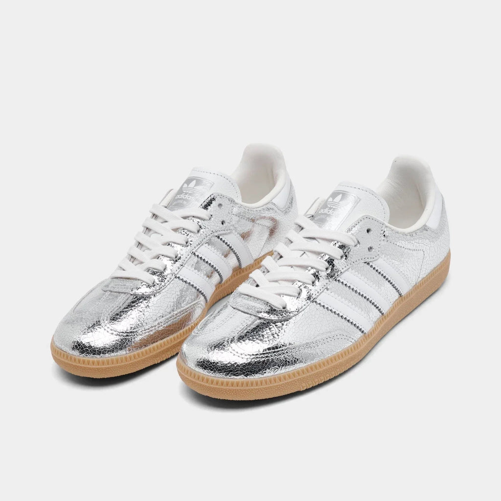 Women's Cracked Metallic Leather Sneakers