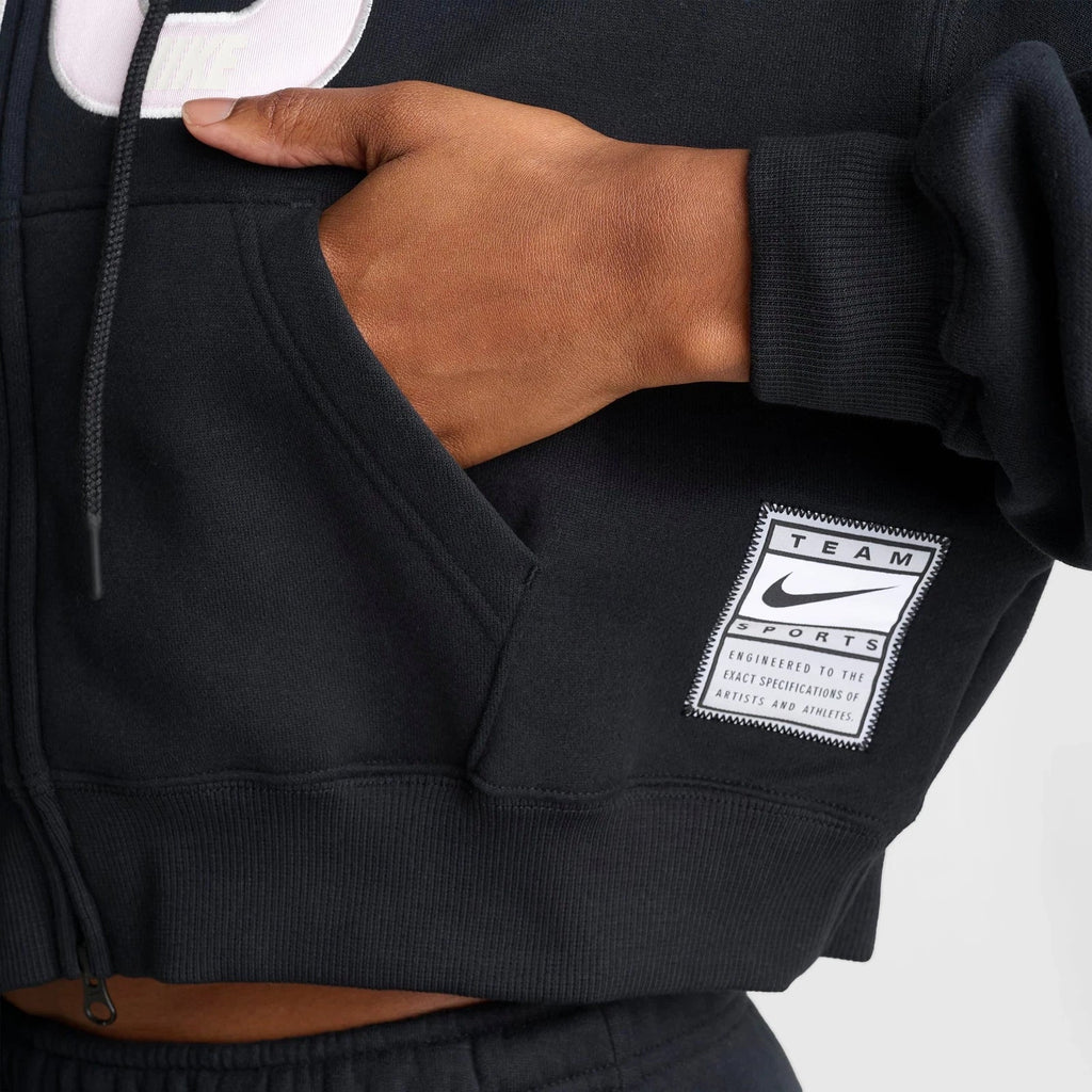 Women's Cropped Oversized Full-Zip Hoodie