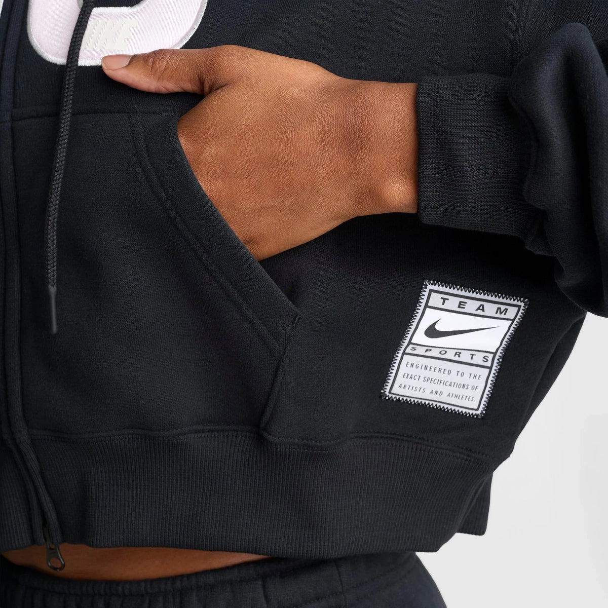 Women's Cropped Oversized Full-Zip Hoodie