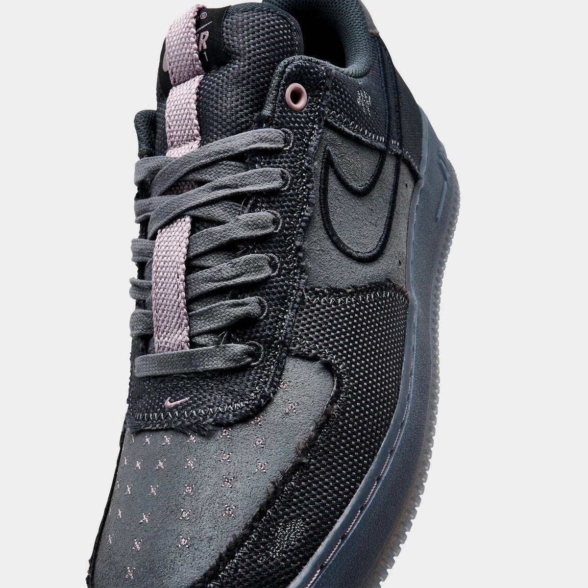 Men's Mesh And Suede Low-Top Sneakers - Gray