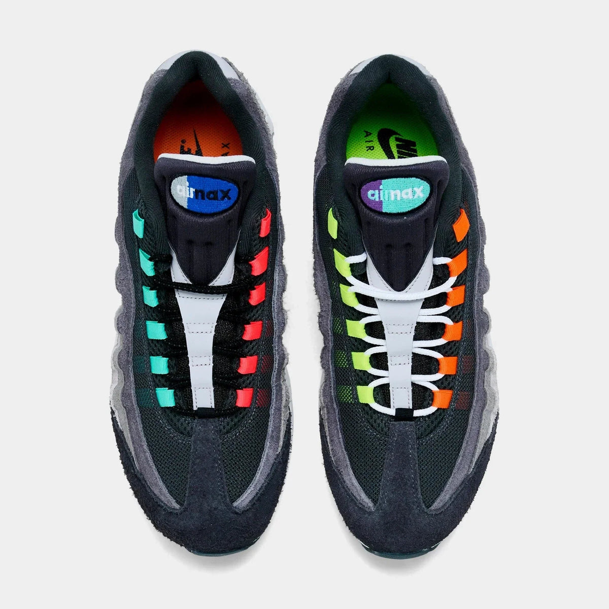 Men's Layered Mesh Leather Sneakers - Green