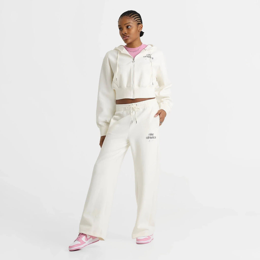 Women's High-Waisted Wide-Leg Fleece Pants