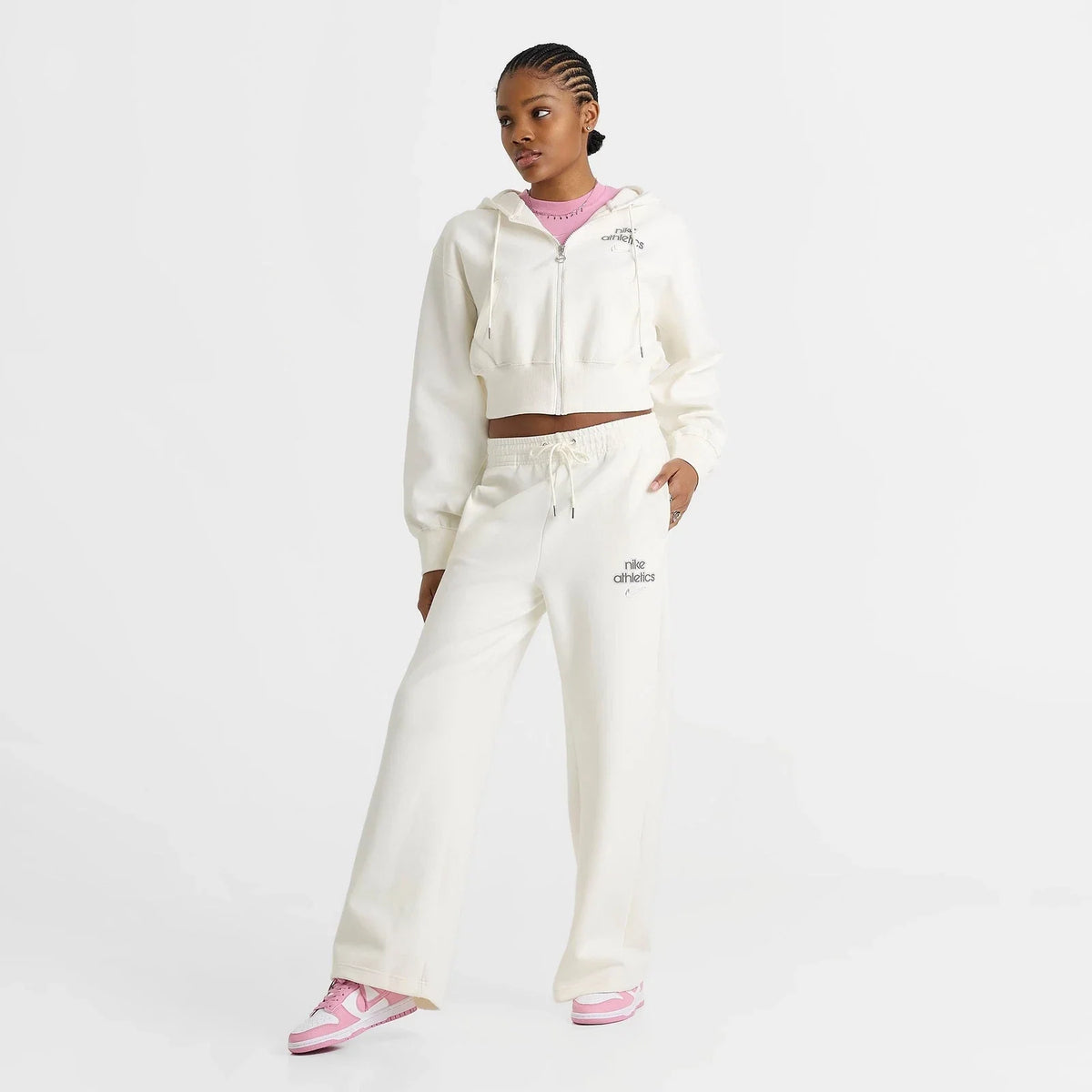 Women's High-Waisted Wide-Leg Fleece Pants