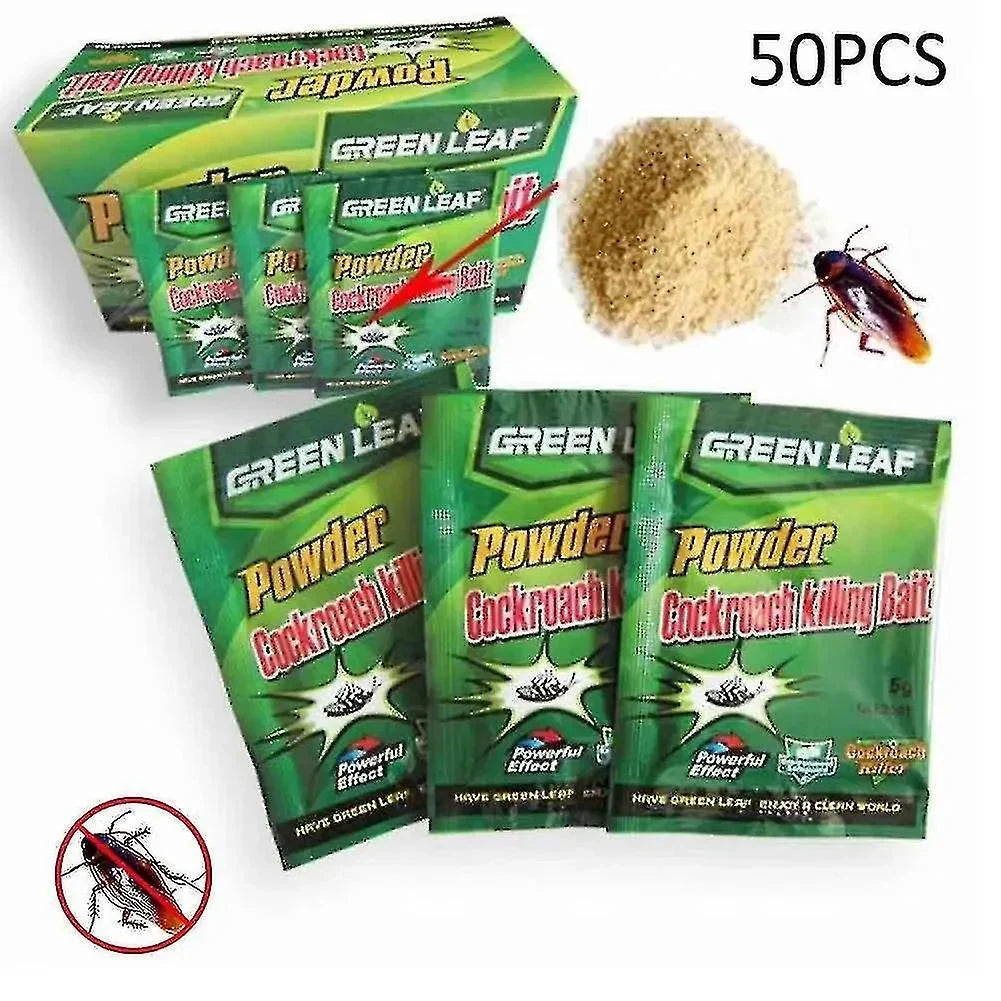 Green Leaf Powder Cockroach Killer Bait - 20-100 Packs