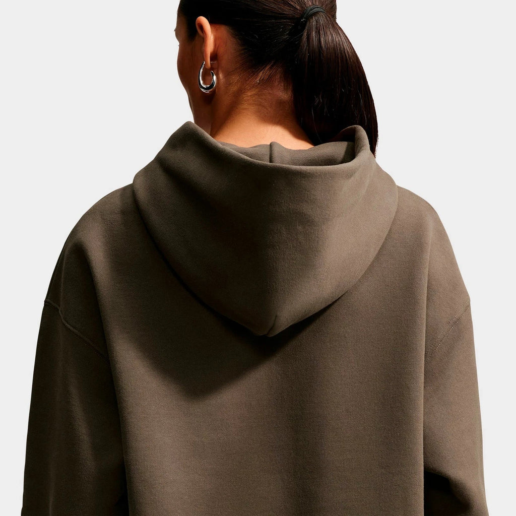 Women's Oversized Fleece Pullover Hoodie - Brown