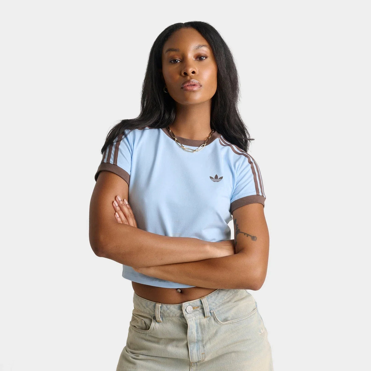 Women's Cropped Short-Sleeve Cotton T-Shirt