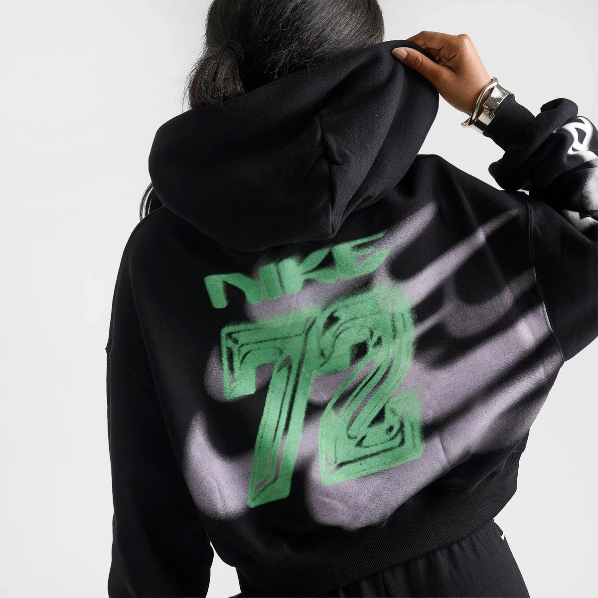 Women's Cropped Cotton-Blend Fleece Hoodie
