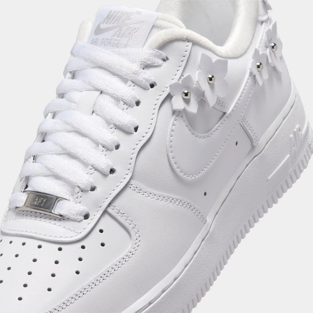 Women's Floral Studded Leather Low-Top Sneakers