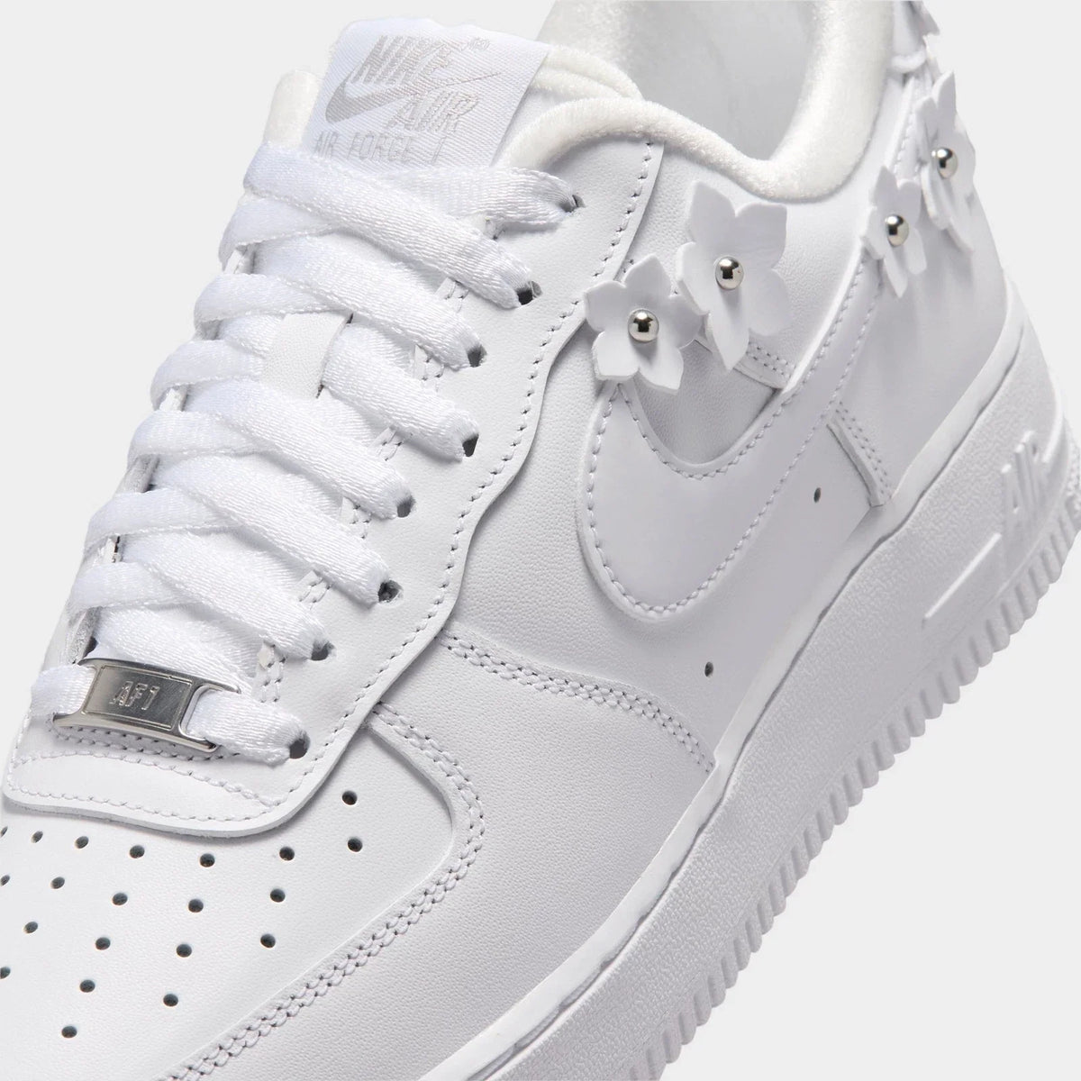 Women's Floral Studded Leather Low-Top Sneakers