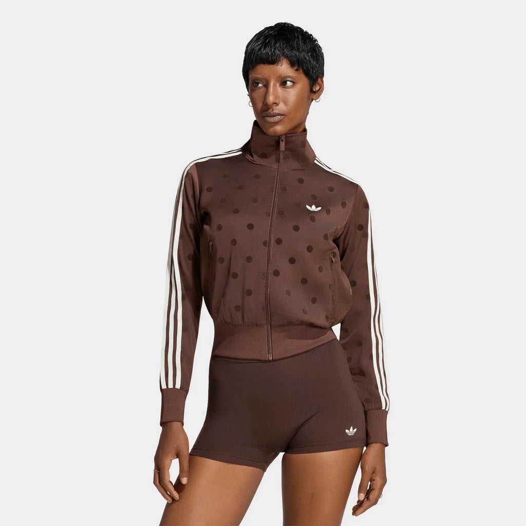 Women's Polka Dot Satin Full-Zip Track Jacket
