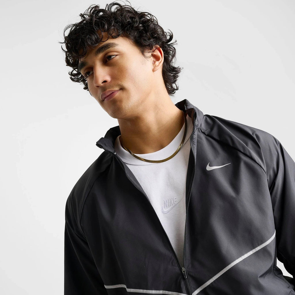 Men's Packable Water-Repellent Running Jacket - Black