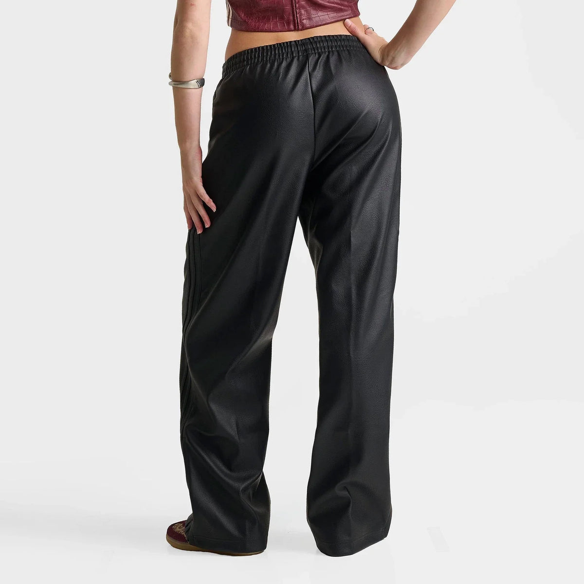 Women's Faux Leather Wide-Leg Pants
