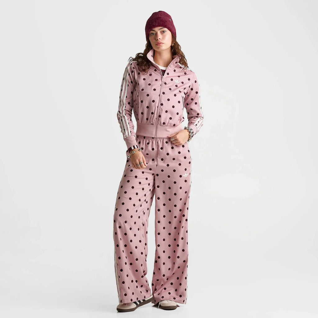 Women's Polka Dot Satin Wide-Leg Pants