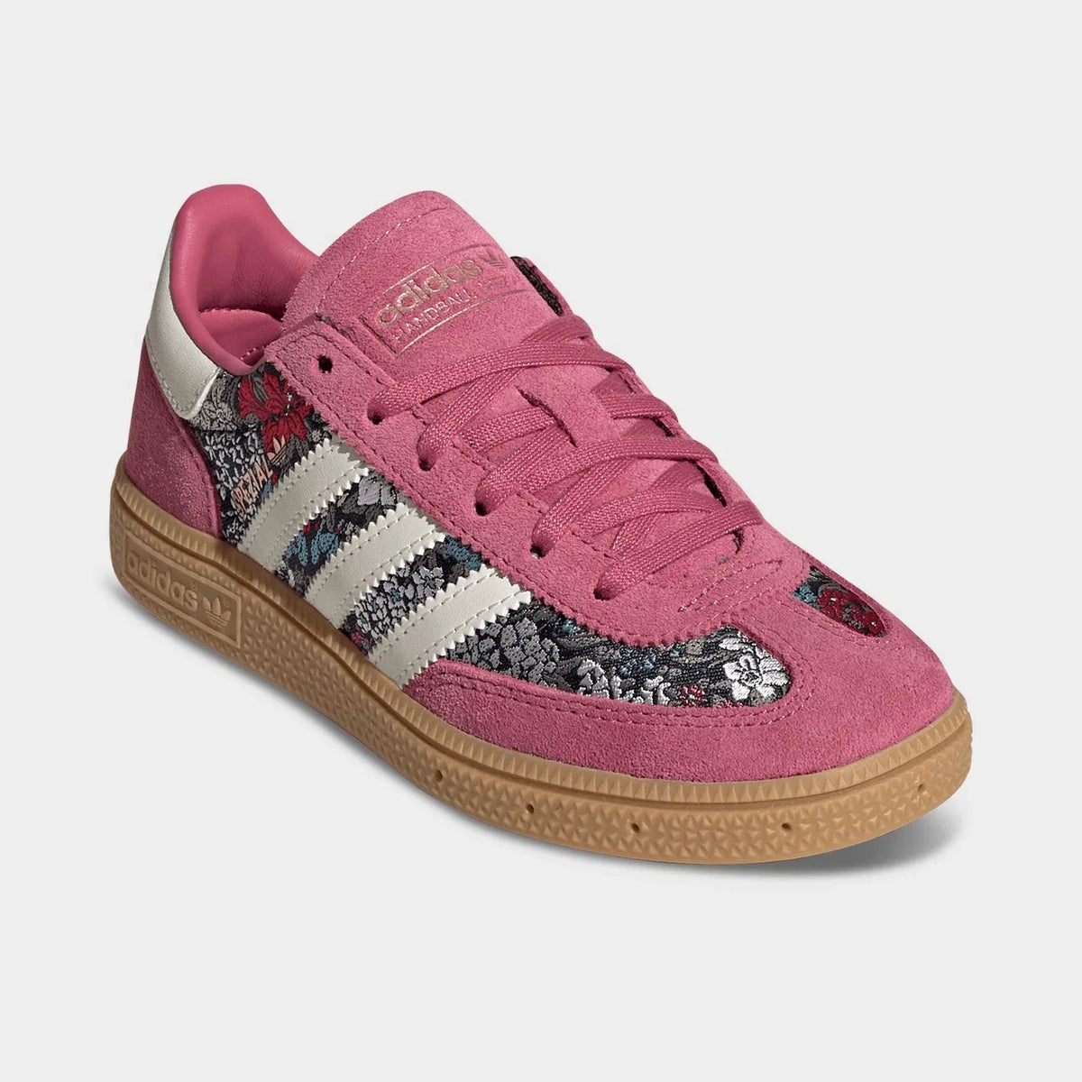 Girls' Floral Leather And Textile Sneakers