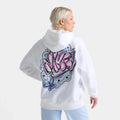 Women's Graphic Oversized Pullover Hoodie - White