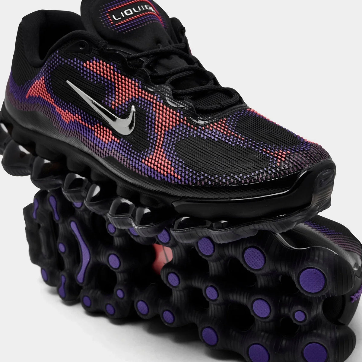 Men's Textured Mesh Cushion Sneakers - Black