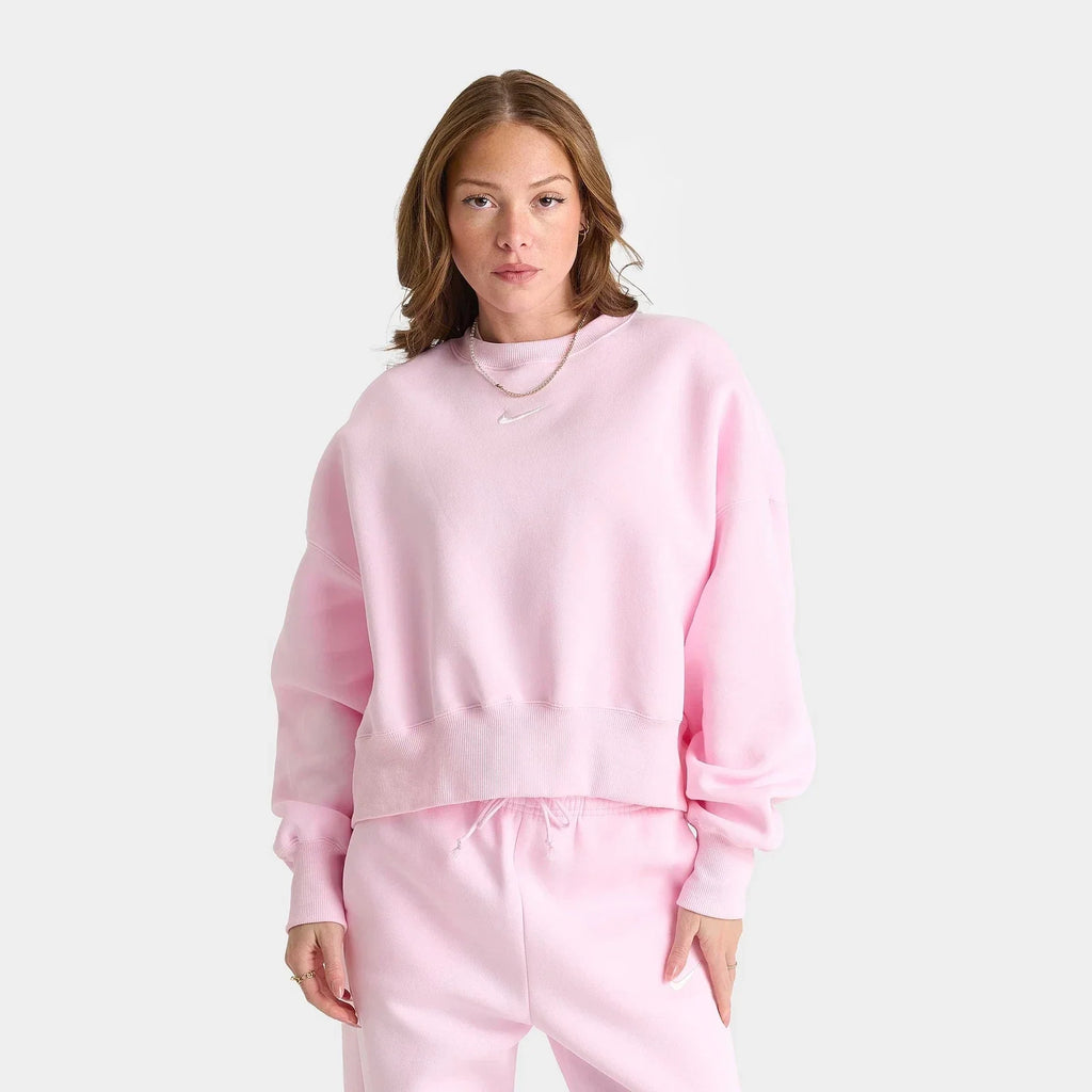 Women's Oversized Cotton-Blend Crewneck Sweatshirt