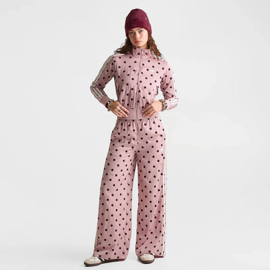 Women's Polka Dot Satin Full-Zip Track Jacket