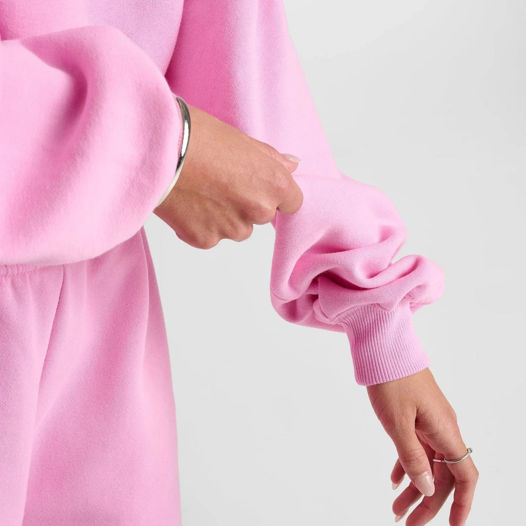 Women's Cropped Oversized Fleece Sweatshirt