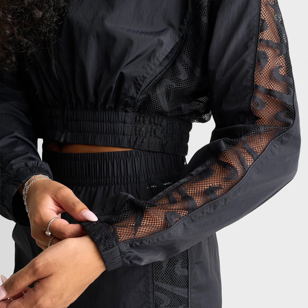 Women's Cropped Lace Full-Zip Track Jacket