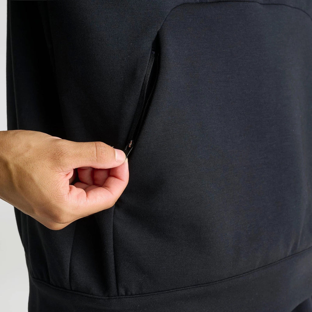 Men's Moisture-Wicking Pullover Hoodie - Black